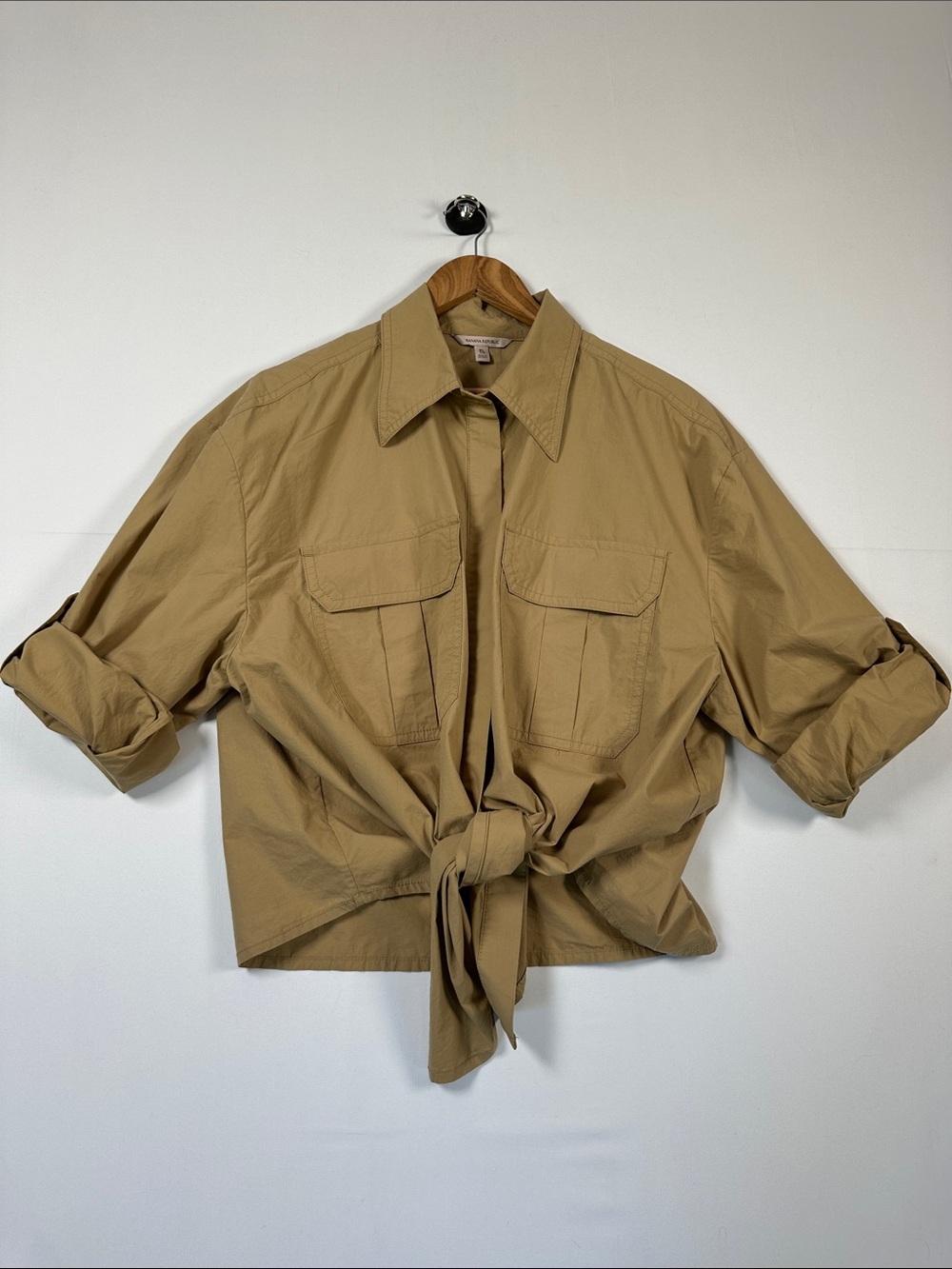 Banana Republic Tessa Oversized Utility Shirt Cotton Poplin Button Up XL
